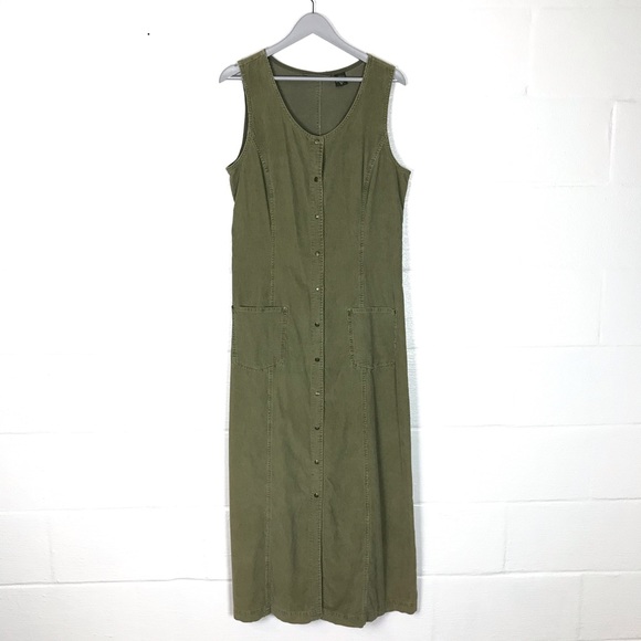 green corduroy jumper dress